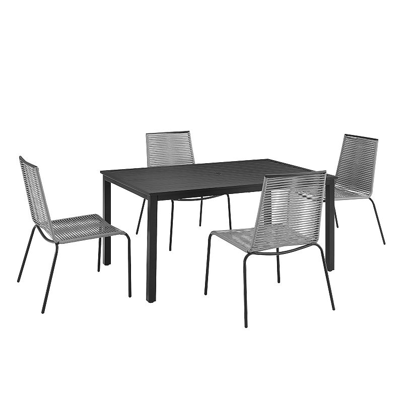 Crosley Fenton Patio Dining Table & Chair 5-piece Set, Grey