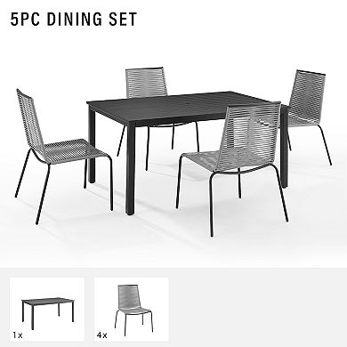 Crosley Fenton Patio Dining Table & Chair 5-piece Set