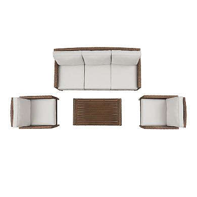 Crosley Capella Outdoor Wicker Sofa 4-piece Set