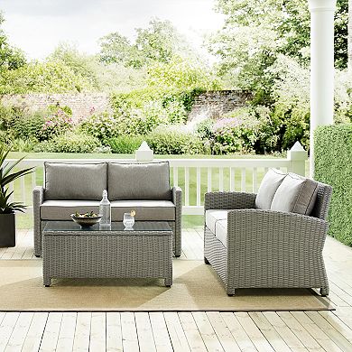 Crosley Bradenton Patio Wicker Conversation 3-piece Set