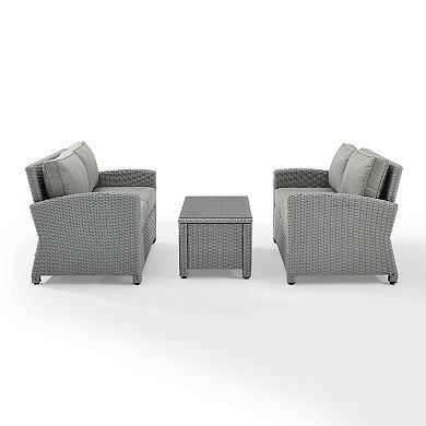 Crosley Bradenton Patio Wicker Conversation 3-piece Set