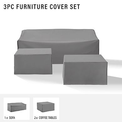 Crosley Patio Sectional Couch Furniture Cover 3-piece Set