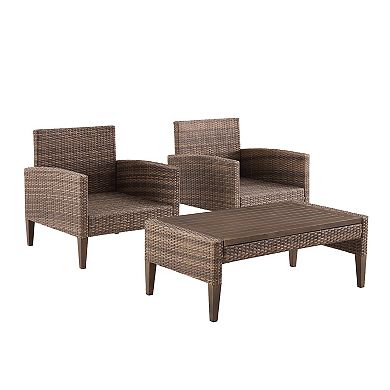 Crosley Capella Outdoor Wicker Chair & Table 3-piece Set