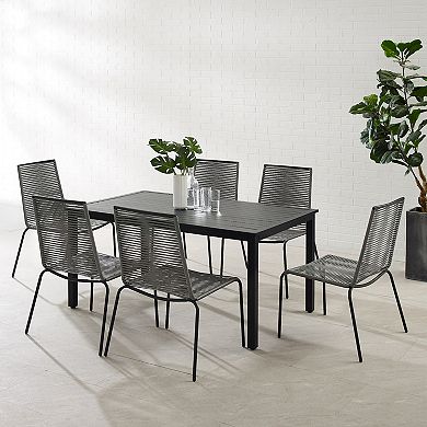 Crosley Fenton Patio Wicker Dining Table & Chair 7-piece Set