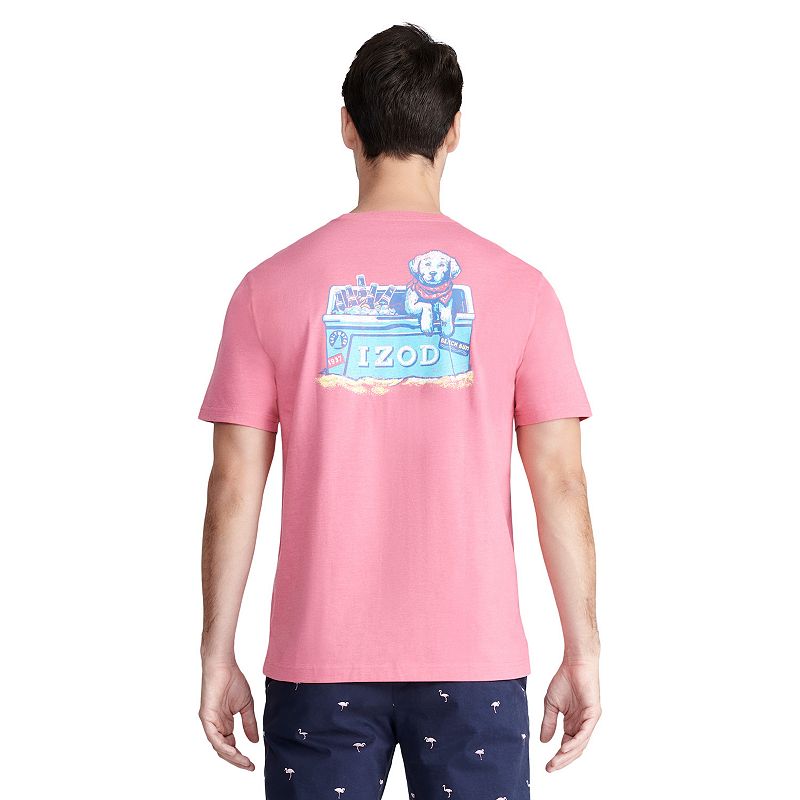 Mens IZOD Saltwater Graphic Tee, Size: Small, Pink