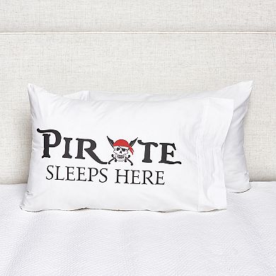 C&F Home Pirate Sleeps Here Saying Standard Pillowcase
