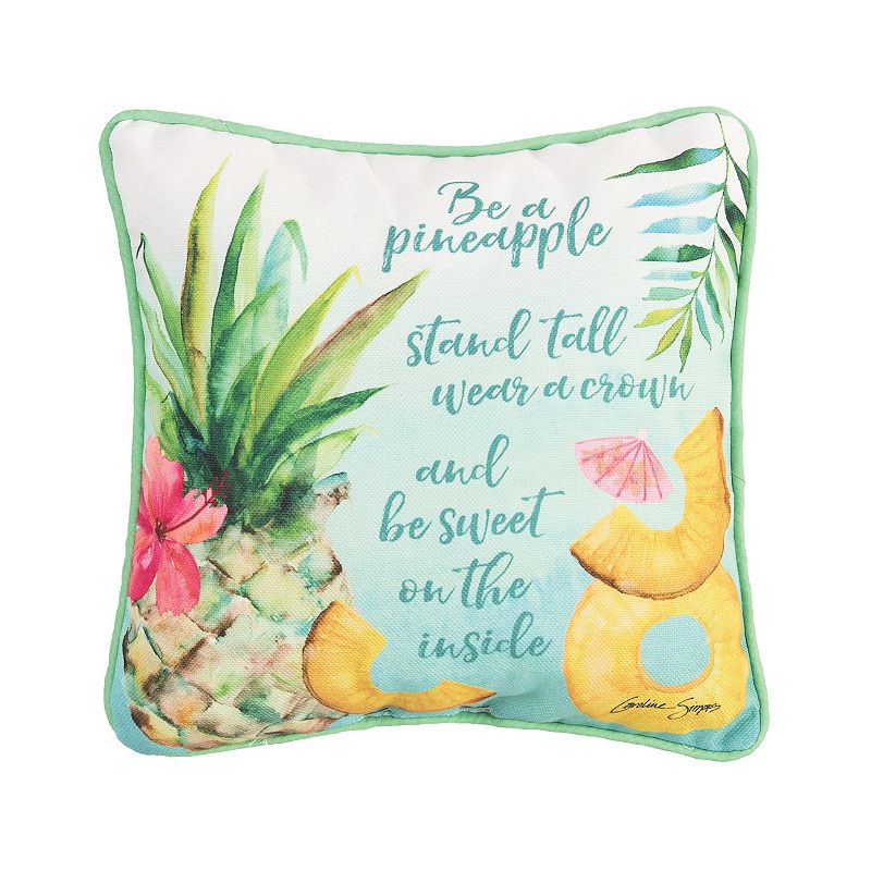 C&F Home Be A Pineapple Saying Throw Pillow, Blue, 10X10