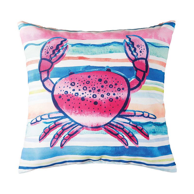 C&F Home Crab Indoor Outdoor Throw Pillow, Pink, 18X18