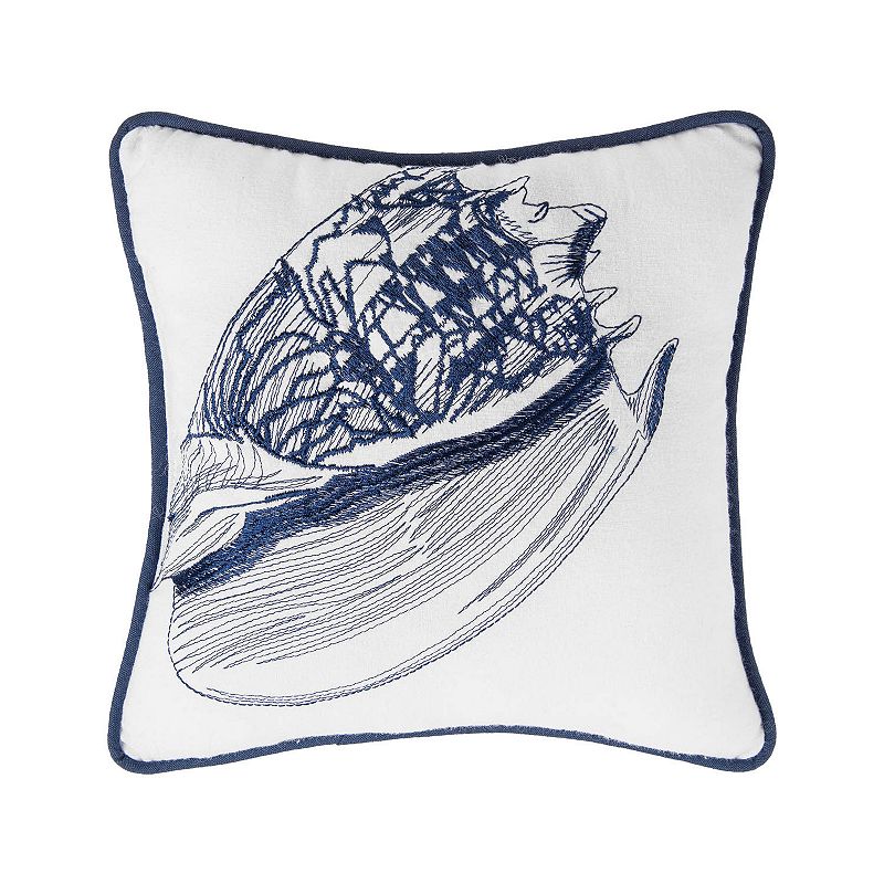 C&F Home Conch Shell Throw Pillow, Blue, 10X10