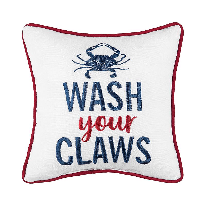 C&F Home Wash Your Claws Saying Throw Pillow, Blue, 10X10