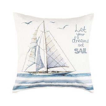 C&F Home Dreams Set Sail Saying Throw Pillow