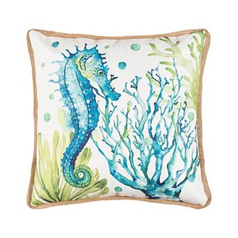C&F Home Seahorse & Coral Throw Pillow