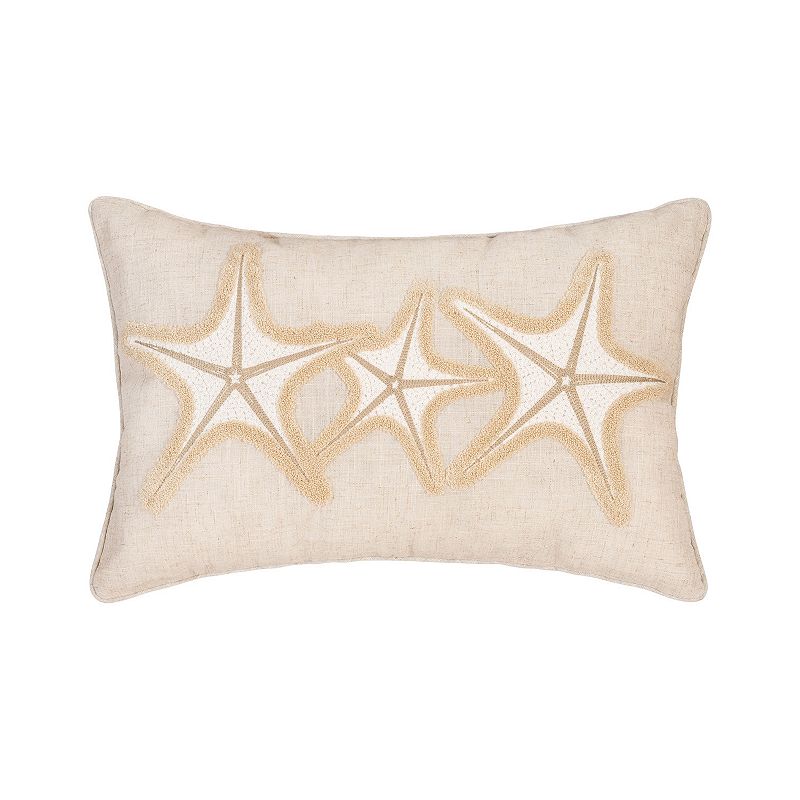 C&F Home Beach Sea Stars Throw Pillow, Brown, 14X22