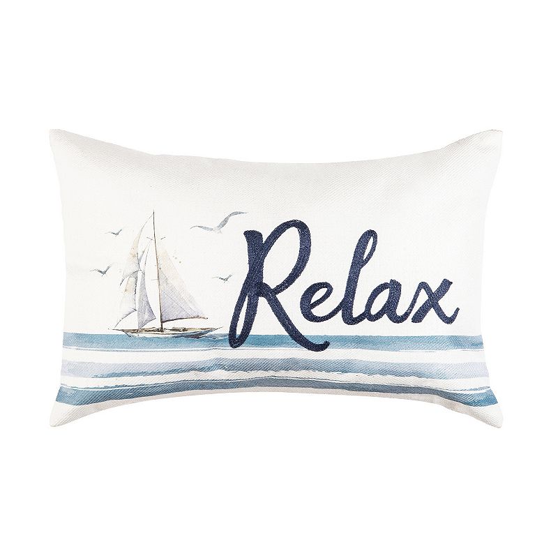 C&F Home Relax Saying Throw Pillow, Blue, 13X20