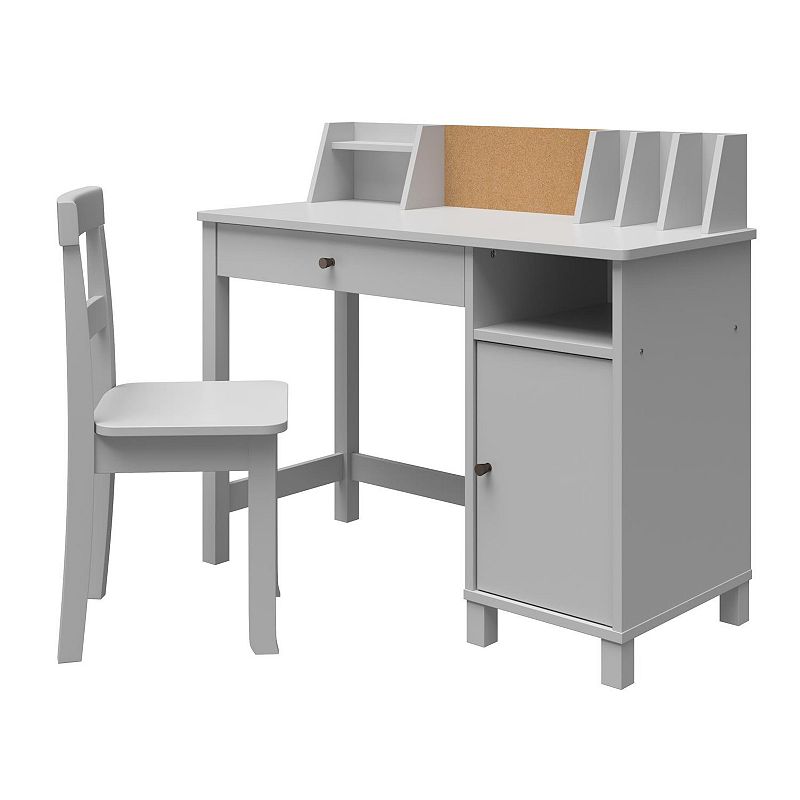 34158947 Ameriwood Home Abigail Kids Desk with Chair, Grey sku 34158947