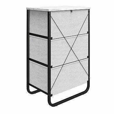 Ameriwood Home Keegan 3-Fabric Bin Storage Organizer