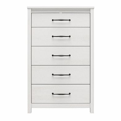 Ameriwood Home Augusta 5-Drawer Tall Dresser with Easy SwitchLock Assembly