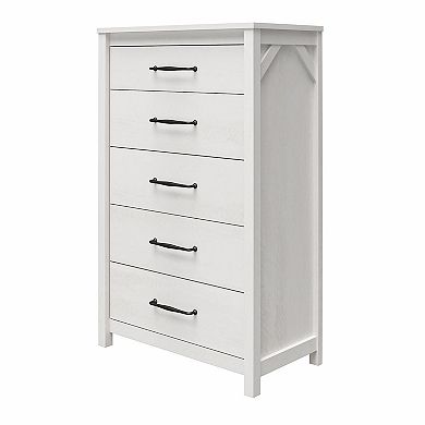 Ameriwood Home Augusta 5-Drawer Tall Dresser with Easy SwitchLock Assembly