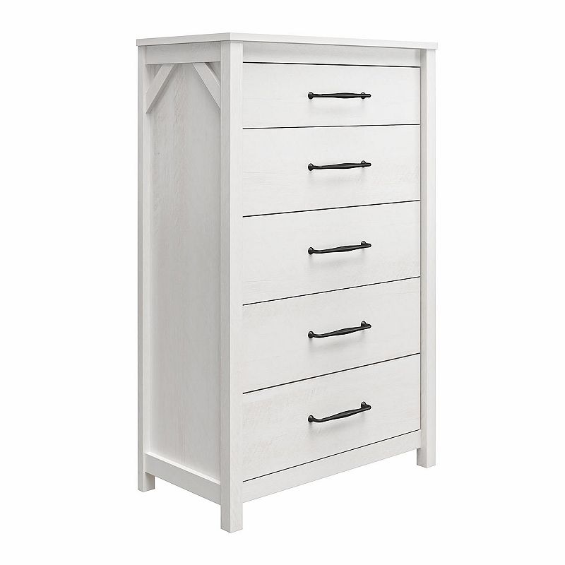Ameriwood Home Augusta 5-Drawer Tall Dresser with Easy SwitchLock Assembly,