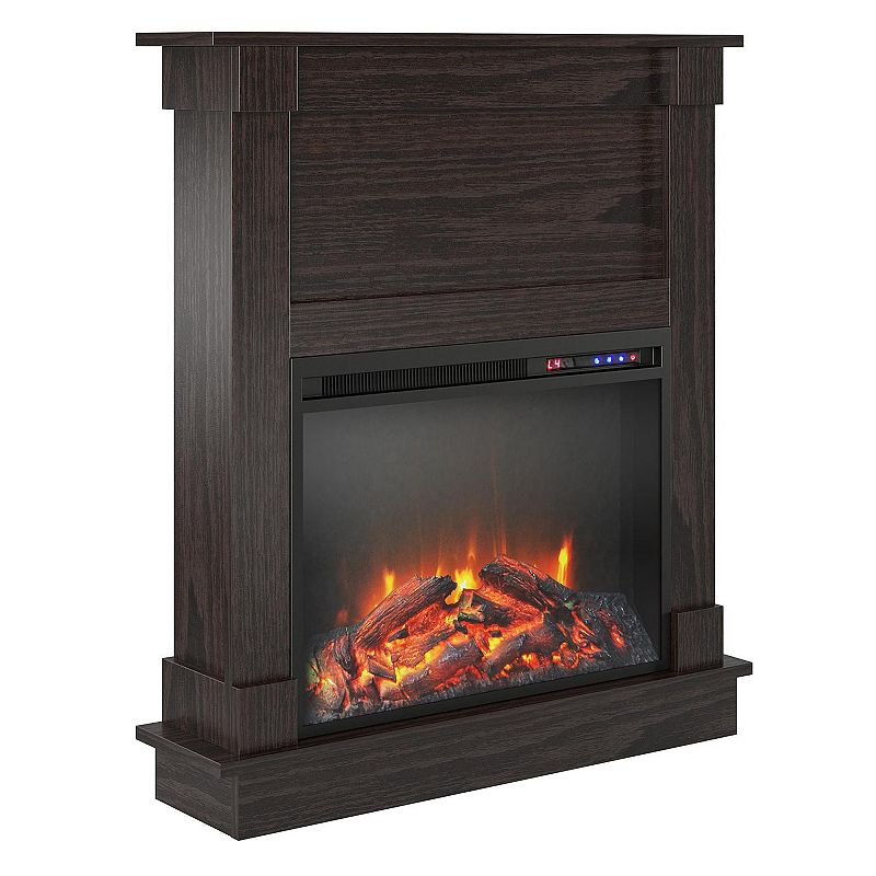 Ameriwood Home Ellsworth Fireplace with Mantel, Brown