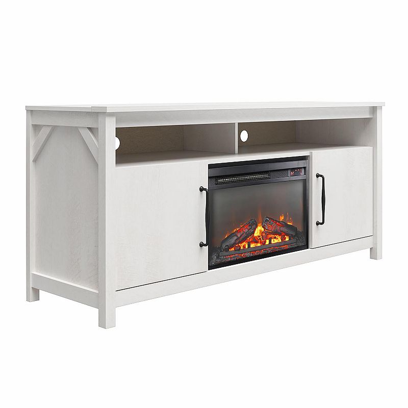 Ameriwood Home Augusta Electric Fireplace & TV Console, White