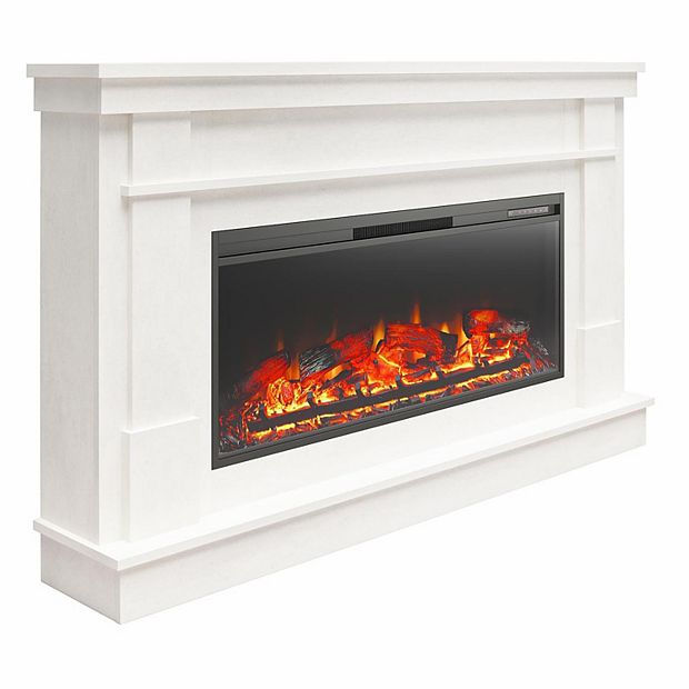 Ameriwood Home Elmcroft Wide Mantel with Electric Fireplace