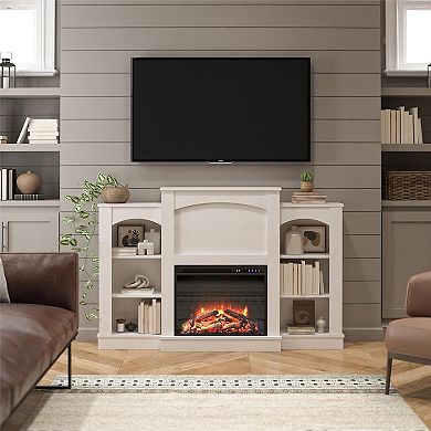 Ameriwood Home Hawke's Bay Fireplace Mantel with Bookshelves