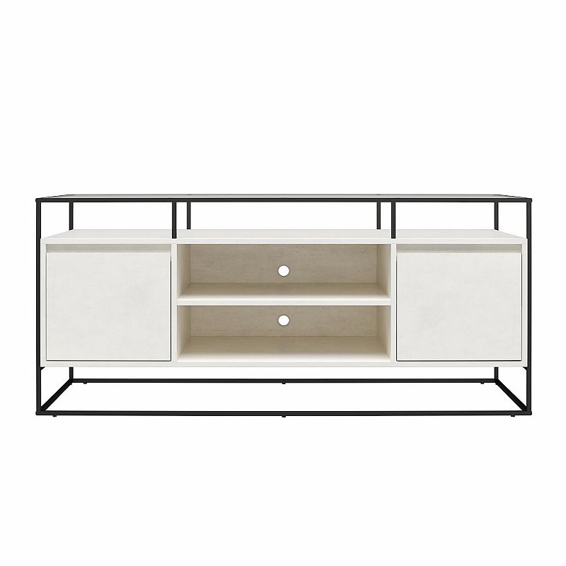 Ameriwood Home Camley Modern Media Console TV Stand, Beig/Green