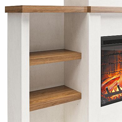 Ameriwood Home Gateswood Electric Fireplace with Mantel & Bookcase