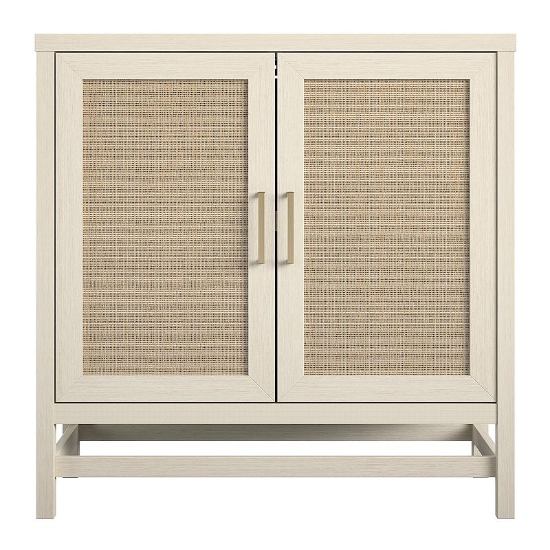 Ameriwood Home Lennon 2-Door Storage Cabinet, Beig/Green