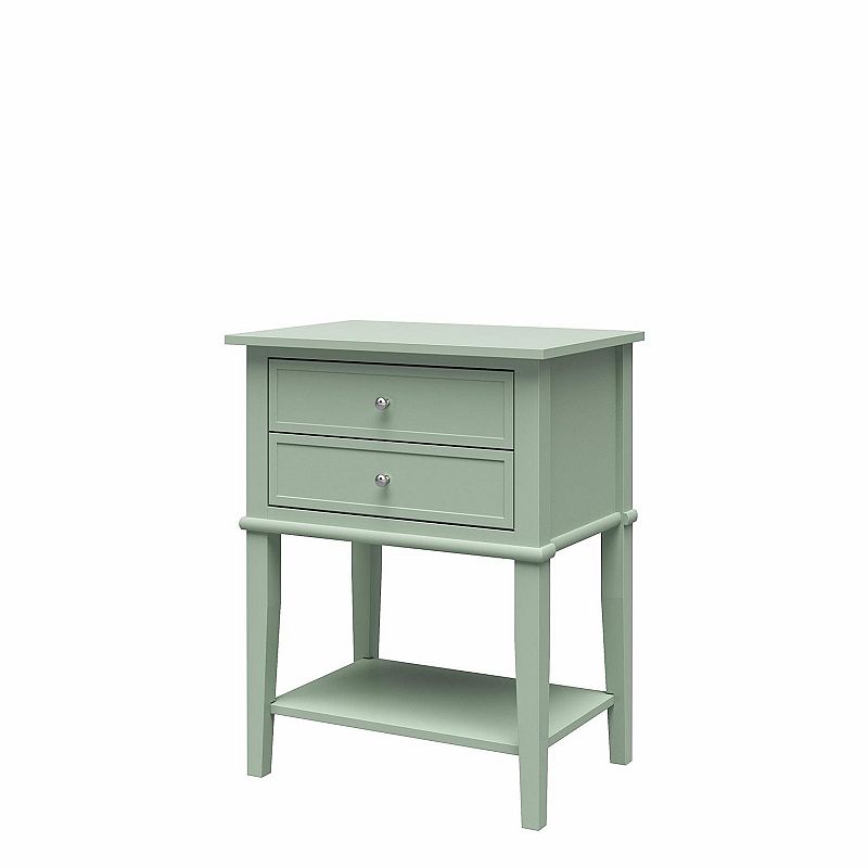 Ameriwood Home Franklin Accent Table with 2 Drawers, Green