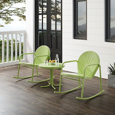 Crosley Griffith Outdoor Metal Rocking Chair 3-Piece Set