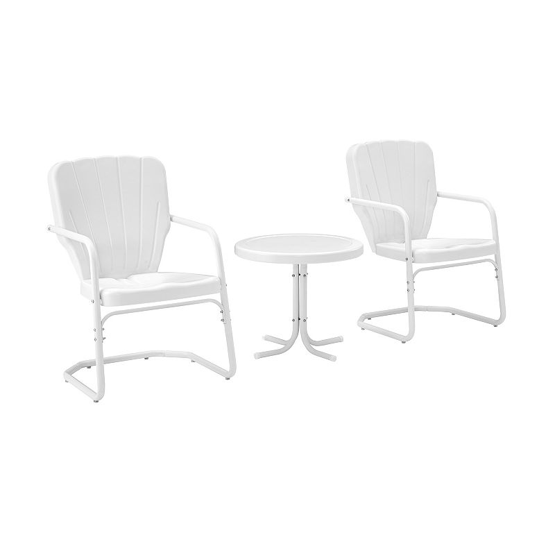 Crosley Ridgeland Outdoor Metal Arm Chair 3-Piece Set, White
