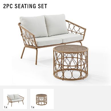 Crosley Juniper Outdoor Wicker Conversation 2-Piece Set