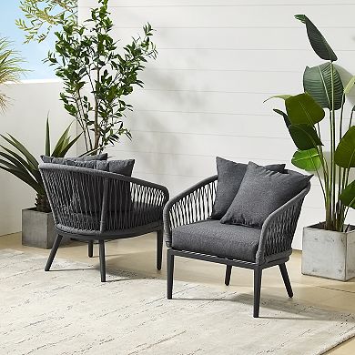 Crosley Dover Indoor / Outdoor Rope Arm Chair 2-Piece Set