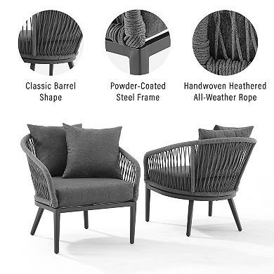 Crosley Dover Indoor / Outdoor Rope Arm Chair 2-Piece Set