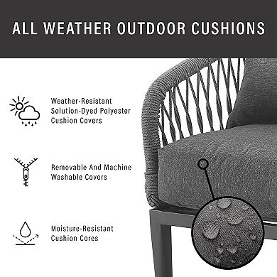Crosley Dover Indoor / Outdoor Rope Arm Chair 2-Piece Set