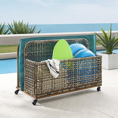 Crosley Ridley Outdoor Wicker & Metal Pool Storage Caddy