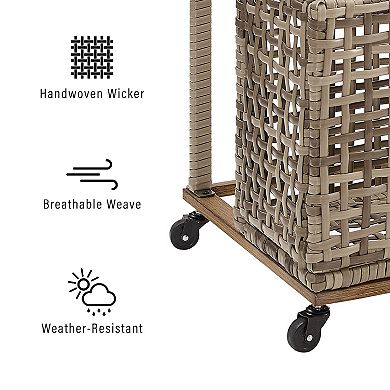 Crosley Ridley Outdoor Wicker & Metal Pool Storage Caddy