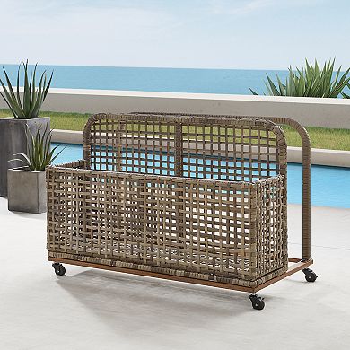 Crosley Ridley Outdoor Wicker & Metal Pool Storage Caddy