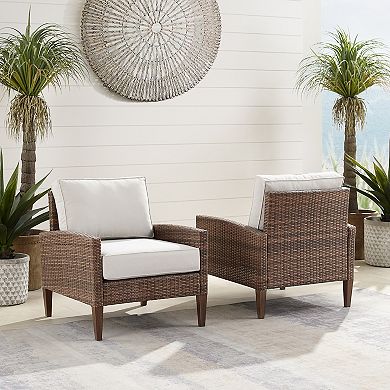 Crosley Capella Outdoor Wicker Chair 2-Piece Set