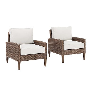 Crosley Capella Outdoor Wicker Chair 2-Piece Set