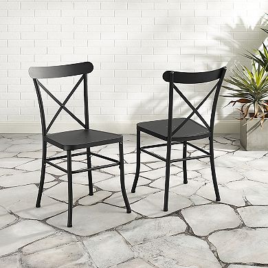 Crosley Astrid Indoor / Outdoor Metal Dining Chair 2-Piece Set