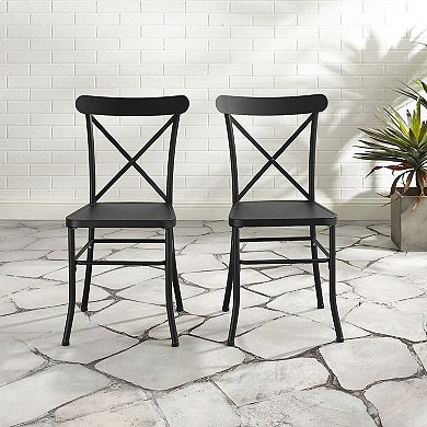 Crosley Astrid Indoor / Outdoor Metal Dining Chair 2-Piece Set