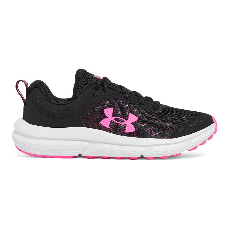Under Armour Grade School Assert 10 Kids' Running Shoes, Boy's, Size: 6, Black Aero Pink