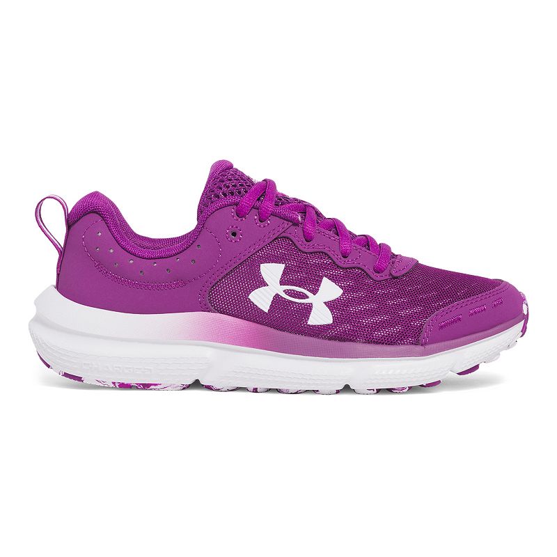 Under Armour Grade School Assert 10 Kids' Running Shoes, Girl's, Size: 7, Purple White