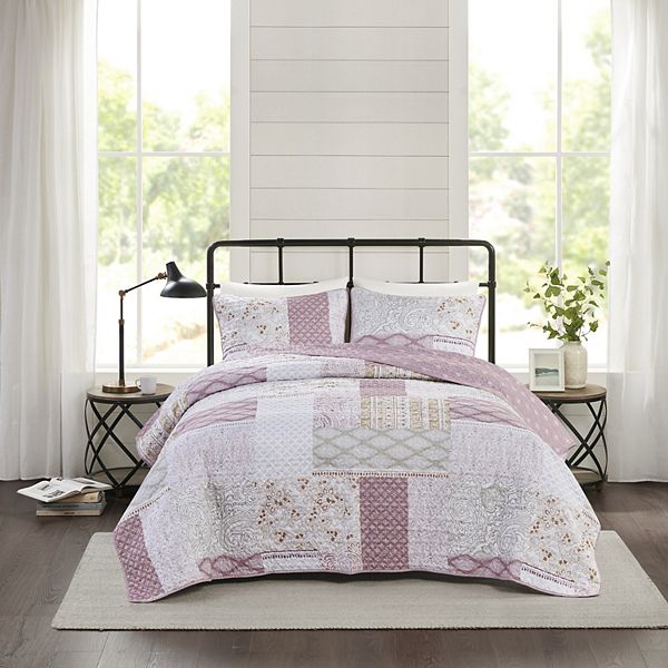 Madison Park Penny Reversible Antimicrobial Microfiber Coverlet Set With  Shams