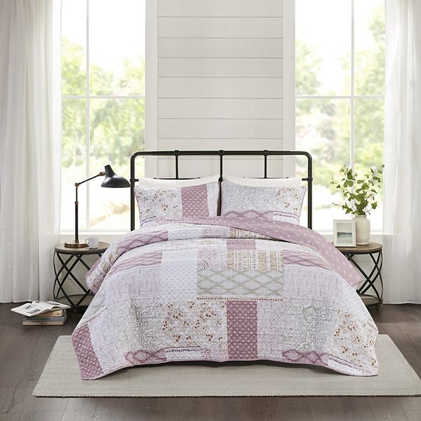 Madison Park Penny Reversible Antimicrobial Microfiber Coverlet Set With Shams Madison Park Penny Reversible Antimicrobial Microfiber Coverlet Set With Shams