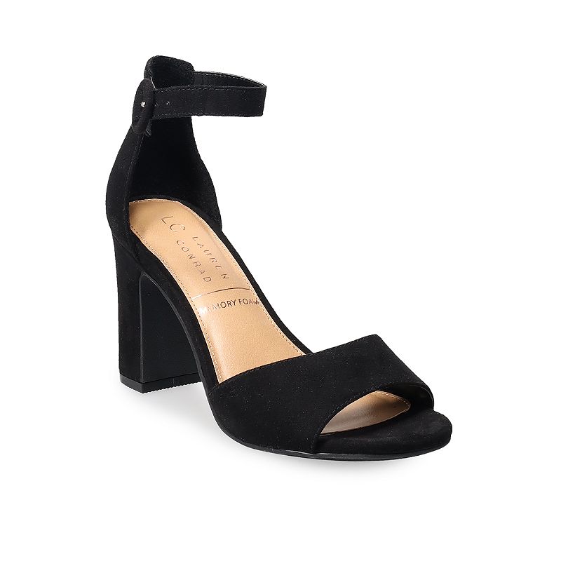 LC Lauren Conrad Amberr Womens Block Heel Dress Sandals, Size: 5, Black
