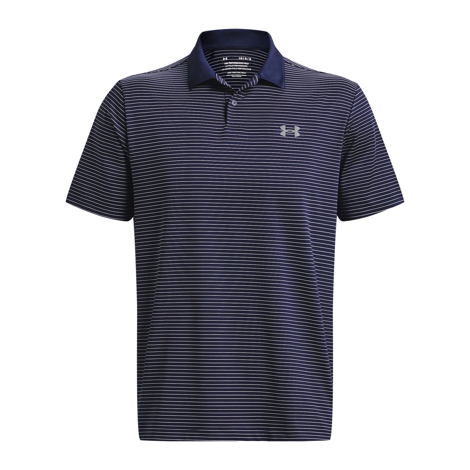 under armour blue striped polo